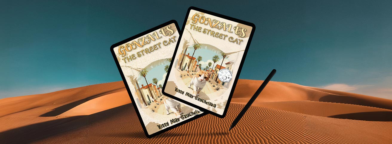 kittymaytales.com_gonzales-the-street-cat_mockup_tablet_desert-rectangle_trimed